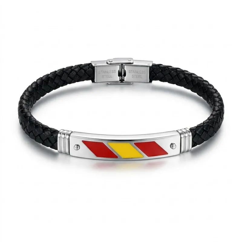 Pulsera cuero bandera España. La Tienda de España