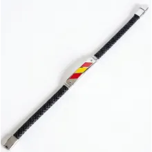 Pulsera cuero bandera España. La Tienda de España