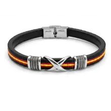 Pulsera cuero bandera España. La Tienda de España
