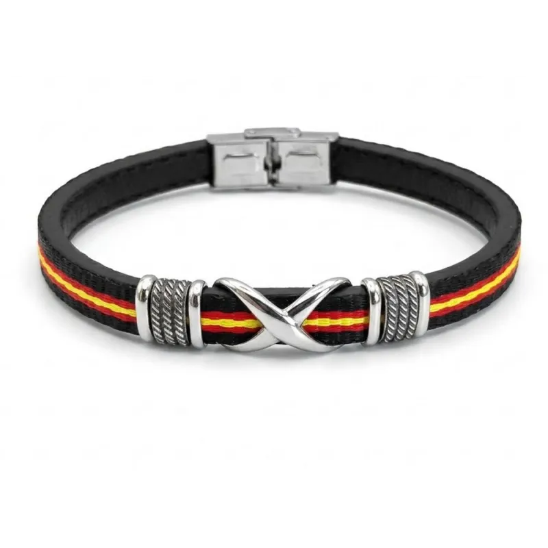 Pulsera cuero bandera España. La Tienda de España