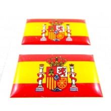2 pegatinas relieve bandera España. Modelo 60