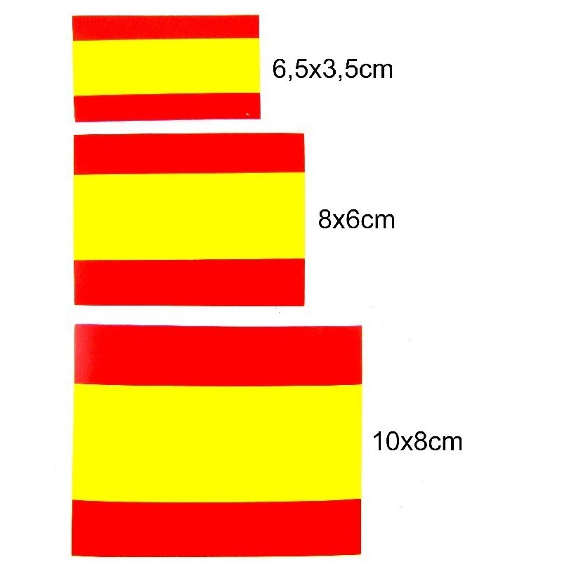 Pegatinas con la bandera de España en diferentes modelos y tamaños