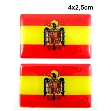 2 Pegatinas bandera España Águila San Juan. Modelo 101