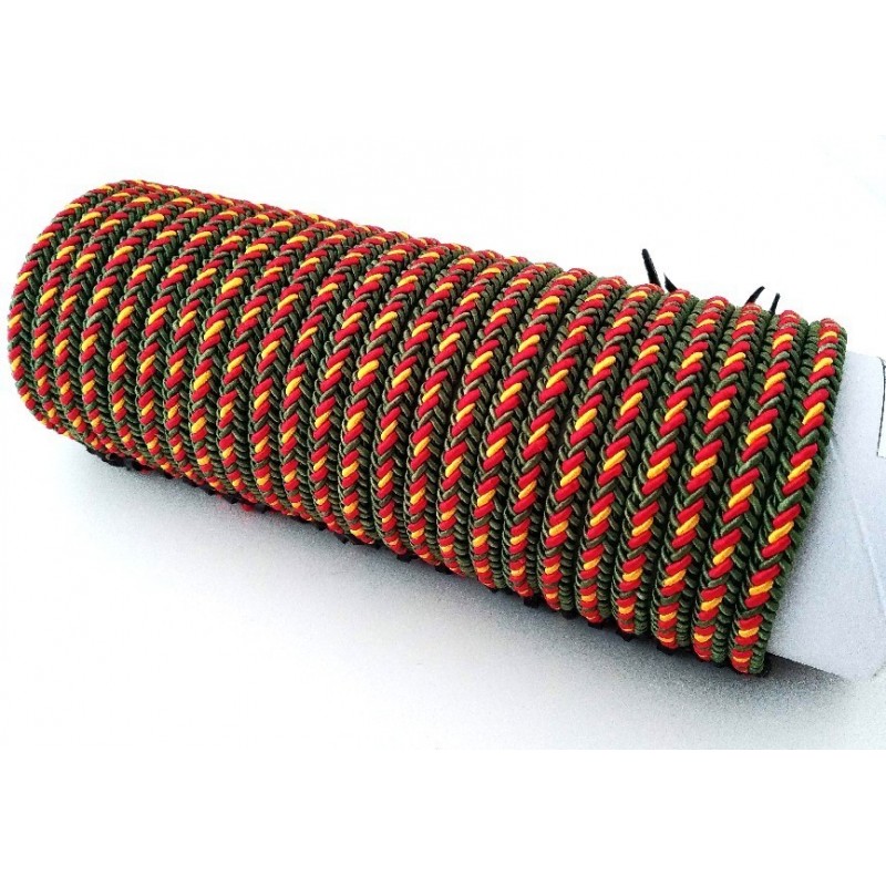 Tubo 24 pulseras bandera España verde. La Tienda de España