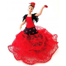 Muñeca flamenca con vestido de tela