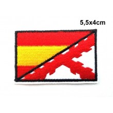 Parche Bandera España Cruz Borgoña. Modelo 087