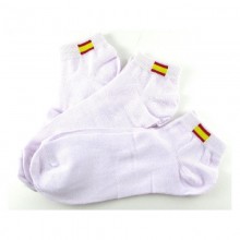 3 Pares calcetines bandera España blancos 35-39. Modelo 009