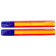 2 Pegatinas relieve bandera España y Europa. Modelo 132