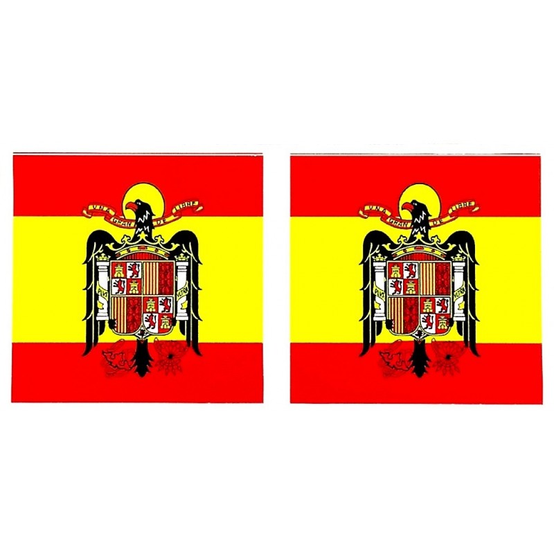 2X Pegatina Banderas España + Nombre caligráfico blanco