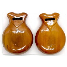 Castañuelas de madera color nogal.
