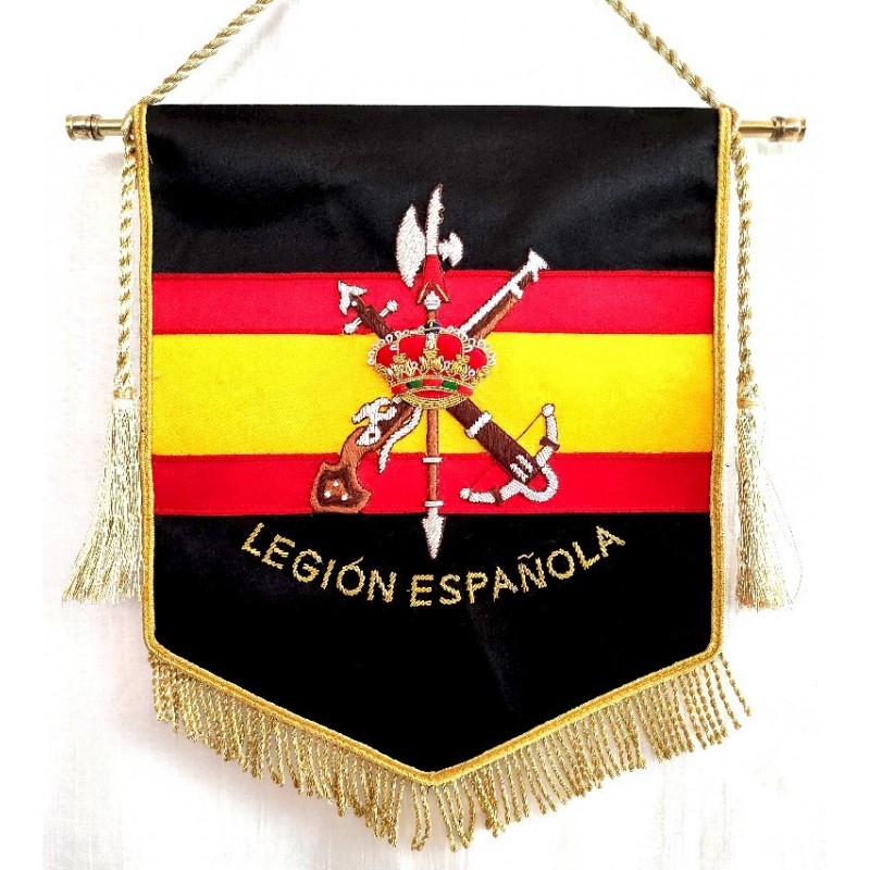 Estandarte Legión Española bordado a mano lujo tamaño pequeño - La Tienda  de España
