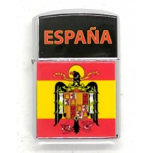 Encendedor gasolina bandera España Águila San Juan. Modelo 026
