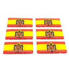 6 pegatinas relieve bandera España Águila de San Juan. Modelo 161