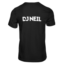 Camiseta DJ NEIL negra. Unisex modelo DN-011