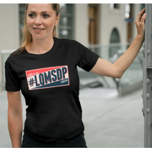 Camiseta LQMSDP negra. Mujer modelo DN-047