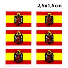 6 pegatinas bandera España Águila de San Juan. Modelo 161