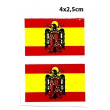 2 Pegatinas bandera España Águila San Juan. Modelo 101