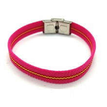 Pulsera bandera España elástica rosa. Modelo 327