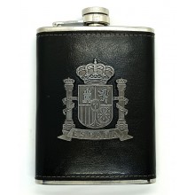 Petaca Escudo España negro. Modelo 004