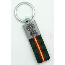 Llavero Virgen del Pilar bandera España verde. Modelo 790