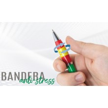 Bolígrafo bandera España antiestrés blanco. Modelo 10769B