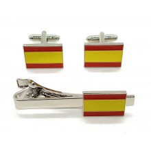 Gemelos + pisacorbata bandera España. La Tienda de España