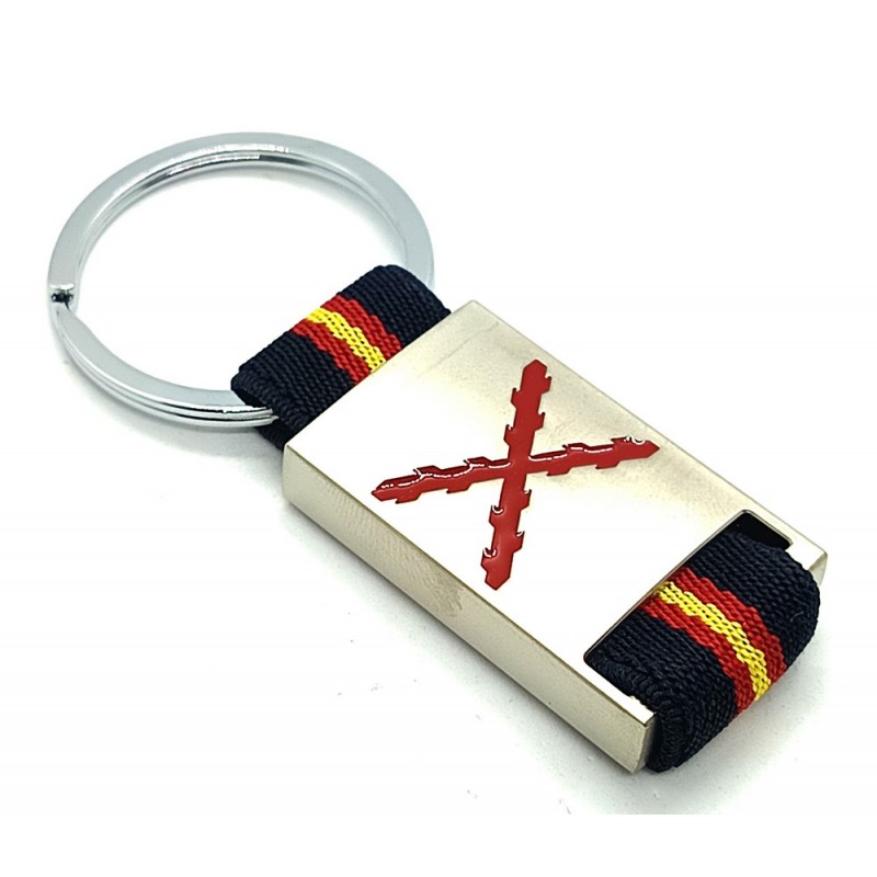 Llavero Cruz de Borgoña azul marino. La Tienda de España