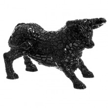 Figura toro mosaico negro 21cm. La Tienda de España