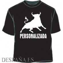 Camiseta Toro personalizada. Negro-blanco