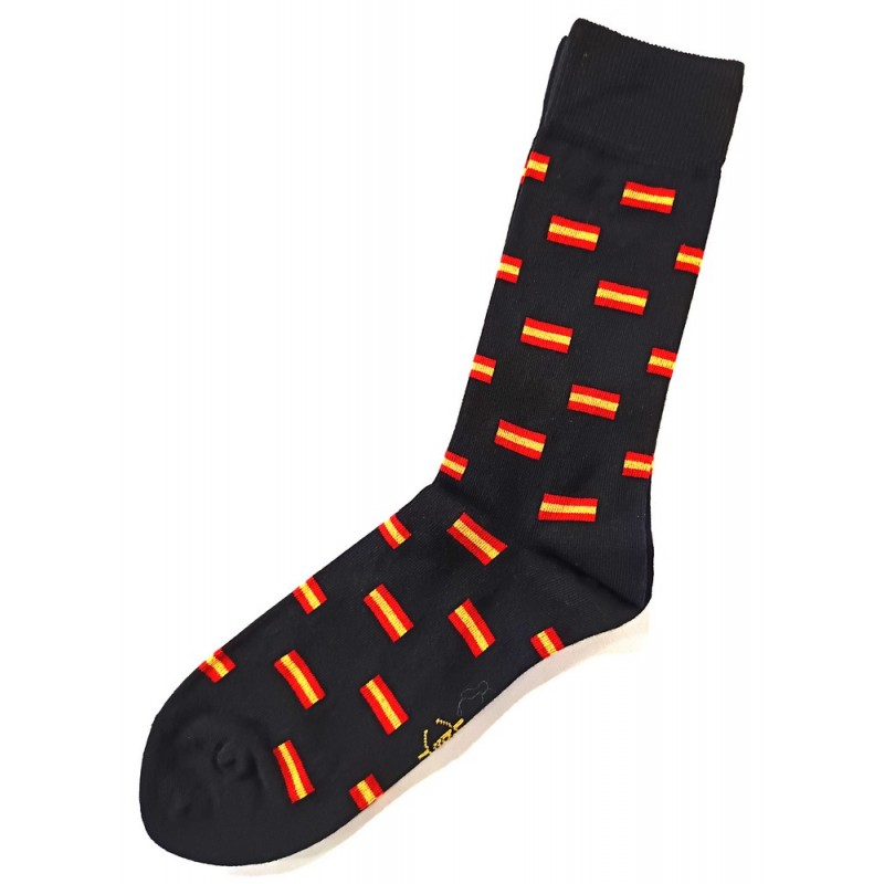 Calcetines bandera España negro. Talla 41-45. La Tienda de España