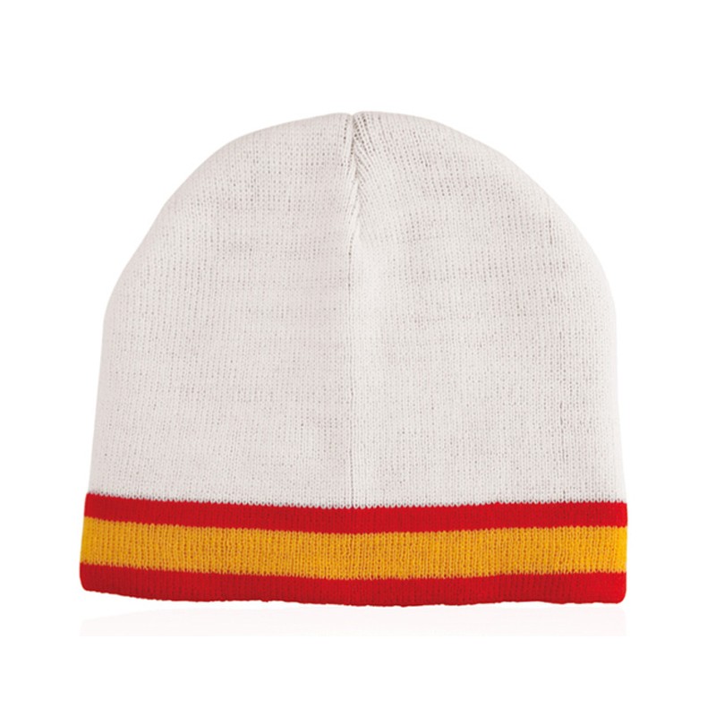 Gorro lana bandera España blanco. La Tienda de España