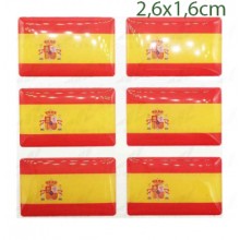 6 pegatinas relieve bandera España con escudo - La Tienda de España