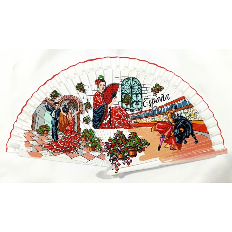 Abanico madera España Flamenco y Toros. - La Tienda de España