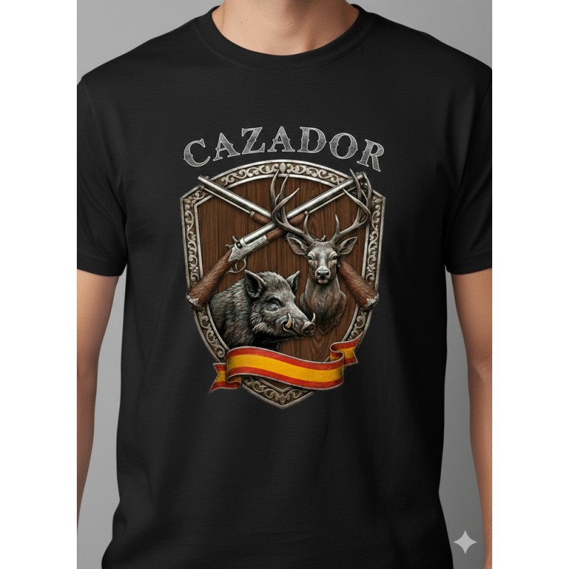 Camiseta Cazador negra. La Tienda de España