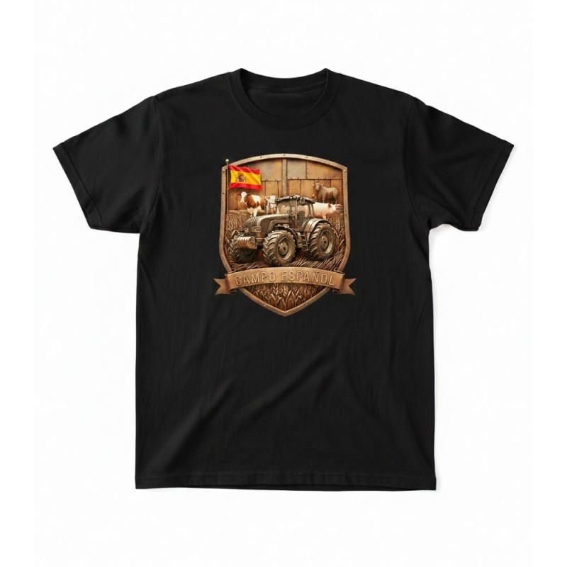 Camiseta Campo Español negra. La Tienda de España
