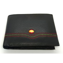 Cartera piel bandera de España. Modelo 7703 negro. La Tienda de España