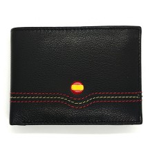 Cartera piel bandera de España. Modelo 7703 negro. La Tienda de España