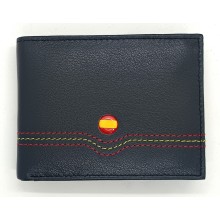 Cartera piel bandera de España. Modelo 7703 azul marino. La Tienda de España