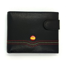 Cartera piel bandera de España. Modelo 7707 negro. La Tienda de España