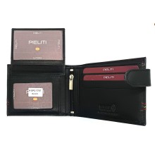 Cartera piel bandera de España. Modelo 7707 negro. La Tienda de España