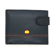 Cartera piel bandera de España. Modelo 7707 azul marino. La Tienda de España