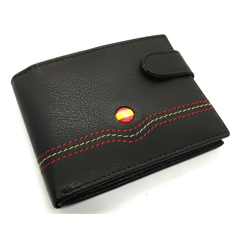 Cartera piel bandera de España. Modelo 7707 marrón oscuro. La Tienda de España