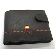 Cartera piel bandera de España. Modelo 7707 marrón oscuro. La Tienda de España
