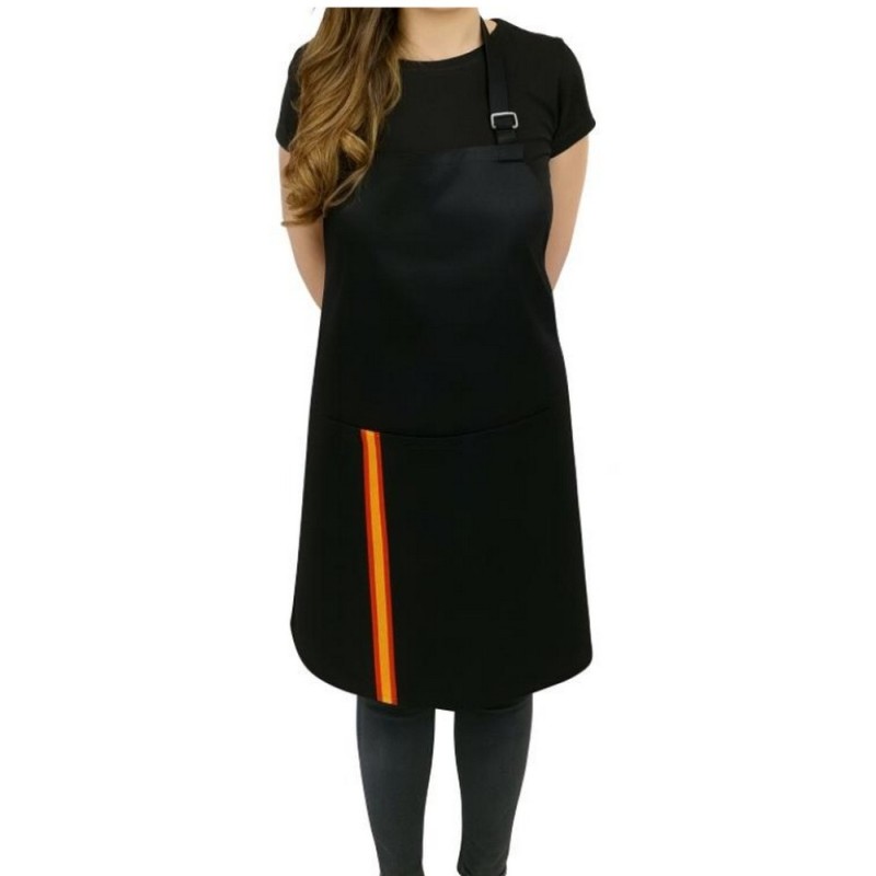 Delantal Bandera España negro. Modelo 050. La Tienda de España