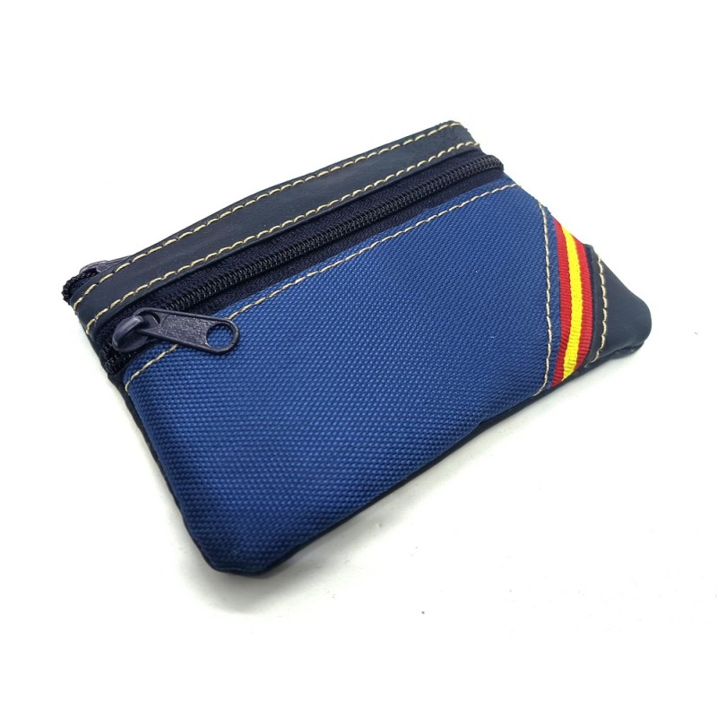 Monedero piel bandera España pequeño azul marino. La Tienda de España
