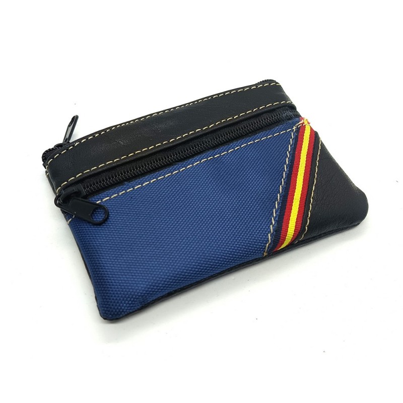 Monedero piel bandera España pequeño negro. La Tienda de España