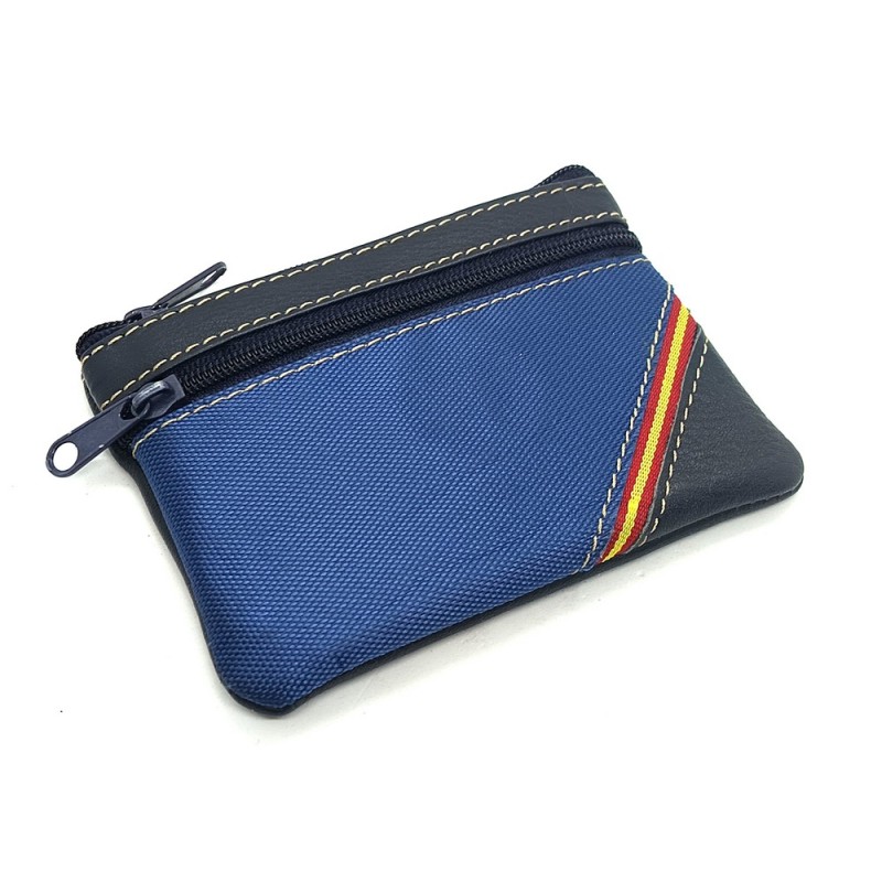 Monedero piel bandera España pequeño mediano azul marino. La Tienda de España