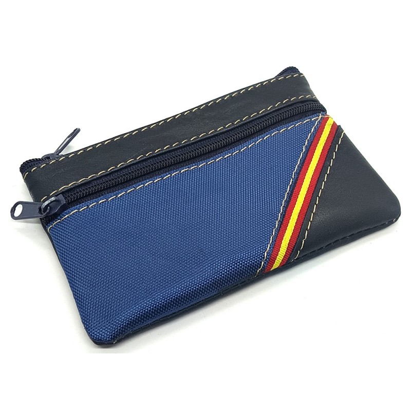 Monedero piel bandera España pequeño grande azul marino. La Tienda de España