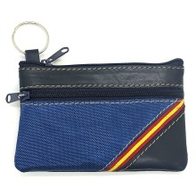 Monedero piel bandera España pequeño grande azul marino. La Tienda de España