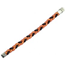 Pulsera bandera España cuero trenzado. La Tienda de España